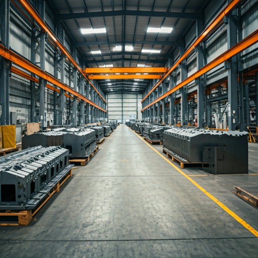 Moderní sklad ocelových komponentů